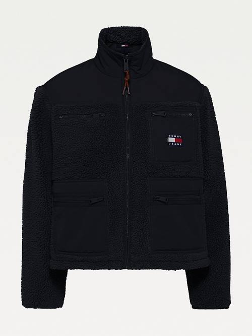 Tommy Hilfiger Tommy Badge Sherpa Pocket Ženske Jakne Črna | TH062LFG