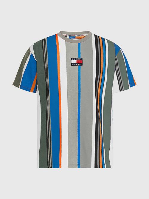 Tommy Hilfiger Tommy Badge Stripe Moški Majice Siva | TH703DHM