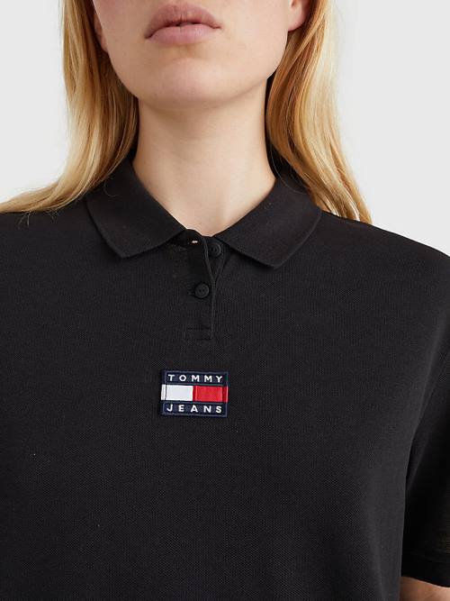 Tommy Hilfiger Tommy Badge Ženske Polo Majica Črna | TH034GJM