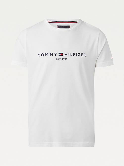 Tommy Hilfiger Tommy Hilfiger Logo Moški Majice Bela | TH361VHI