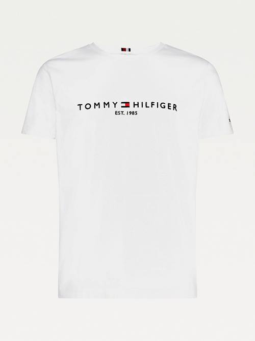 Tommy Hilfiger Tommy Hilfiger Logo Moški Majice Bela | TH361VHI