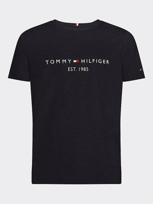 Tommy Hilfiger Tommy Hilfiger Logo Moški Majice Črna | TH674XGJ