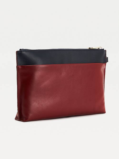 Tommy Hilfiger Tommy Icons Leather Clutch Ženske Torbice Modra | TH341RJG