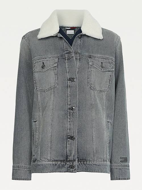 Tommy Hilfiger Tommy Icons Sherpa Collar Denim Ženske Jakne Denim | TH985ONF