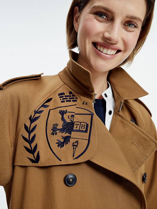 Tommy Hilfiger Tommy Icons Trench Ženske Plašč Rjav | TH329NDV