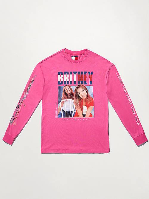 Tommy Hilfiger Tommy Revisited Long Sleeve Britney Oversized Ženske Majice Roza | TH971HQF