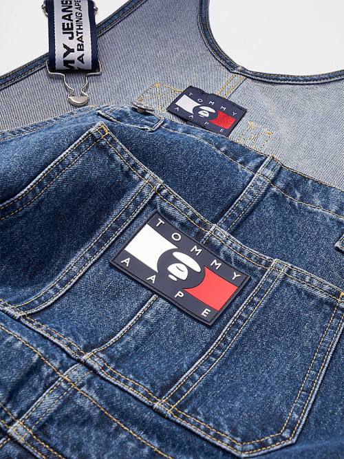 Tommy Hilfiger Tommy X AAPE Denim Dungarees Moški Kavbojke Denim | TH425BXD