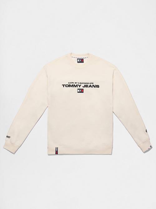 Tommy Hilfiger Tommy X AAPE Fleece Moški Pulover Bež | TH016UWI