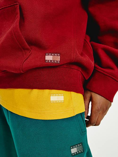 Tommy Hilfiger Tonal Logo Moški Pulover s kapuco Rdeča | TH652NIA