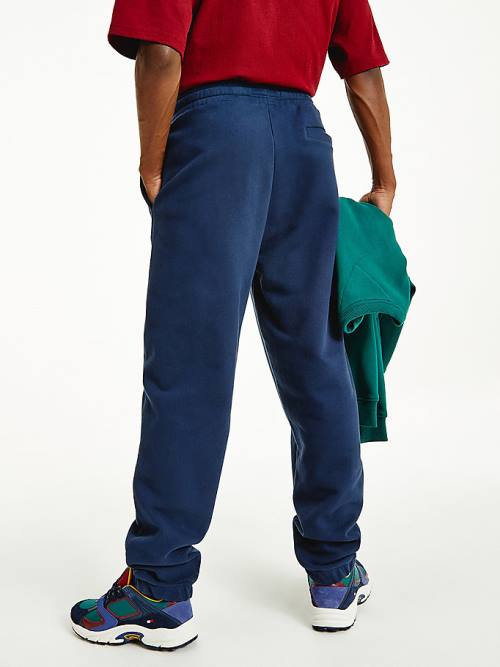 Tommy Hilfiger Tonal Logo Relaxed Fit Joggers Moški Hlače Modra | TH583MRK