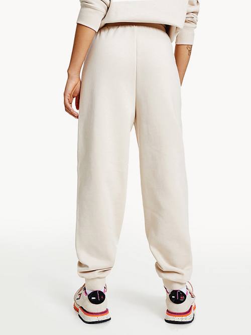 Tommy Hilfiger Tonal Tommy Badge Joggers Ženske Hlače Bež | TH045FJN