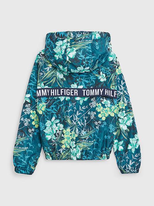 Tommy Hilfiger Tropical Print Chicago Windbreaker Dekleta Jakne Zelena | TH354BEN