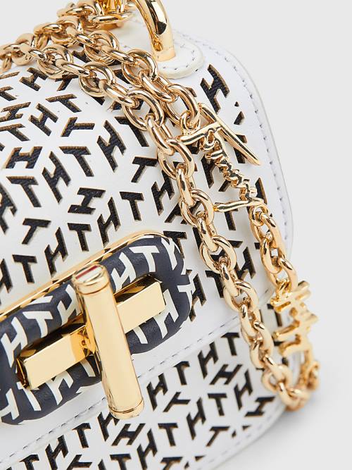 Tommy Hilfiger Turn Lock Laser Cut Micro Ženske Torbice Bela | TH571SVC