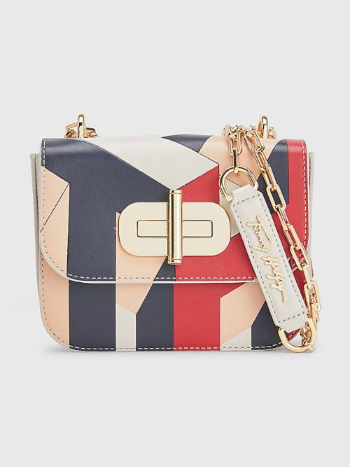 Tommy Hilfiger Turn Lock Small Leather Crossover Ženske Torbice Bež | TH560QYA