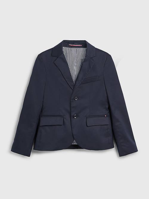 Tommy Hilfiger Twill Single Breasted Blazer Fantje Jakne Modra | TH463GTJ