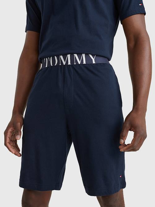 Tommy Hilfiger Ultra Soft Logo Set Moški Pižama Modra | TH451UAI