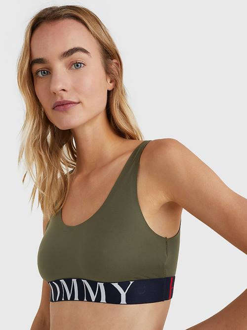 Tommy Hilfiger Ultra Soft Logo Underband Bralette Ženske Spodnje Perilo Kaki | TH814ZPT