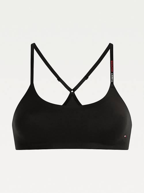 Tommy Hilfiger Ultra Soft Racerback Bralette Ženske Spodnje Perilo Črna | TH712ZJY