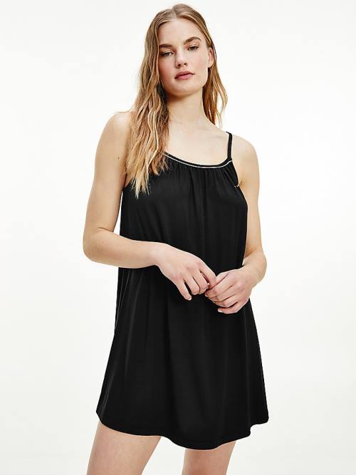 Tommy Hilfiger Ultra Soft Strappy Nightdress Ženske Pižama Črna | TH174JBR