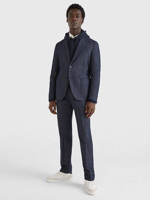 Tommy Hilfiger Unconstructed Two-Button Moški Suknjič Denim | TH175KCP