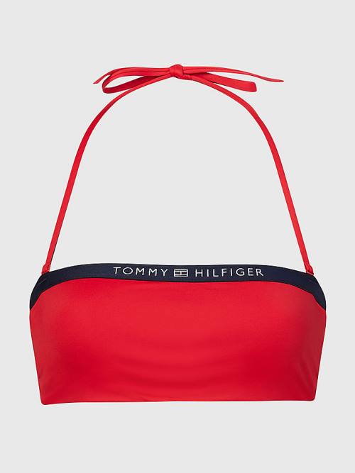 Tommy Hilfiger Underwired Unpadded Bandeau Bikini Top Ženske Kopalke Rdeča | TH081KIS