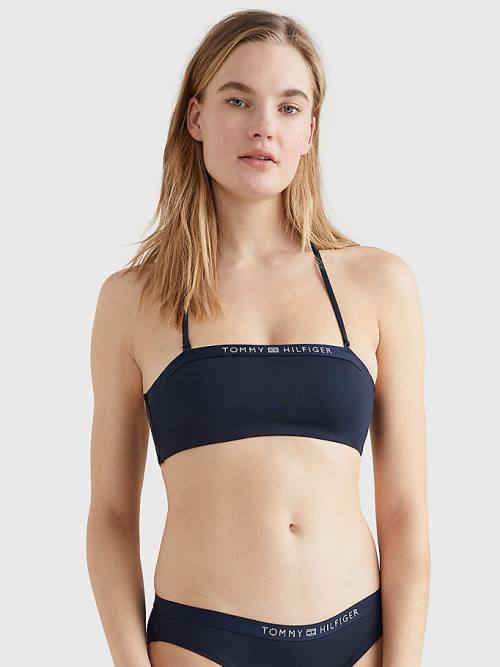 Tommy Hilfiger Underwired Unpadded Bandeau Bikini Top Ženske Kopalke Modra | TH471IFV