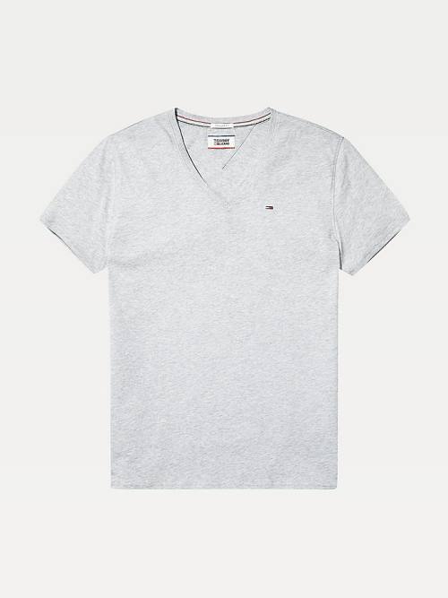 Tommy Hilfiger V-Neck Moški Majice Siva | TH205XOC