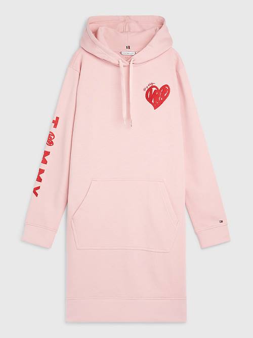 Tommy Hilfiger Valentines Heart Print Ženske Obleke Roza | TH453YUP