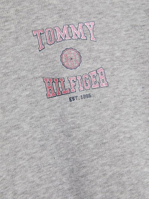 Tommy Hilfiger Varsity Logo Slouchy Dekleta Pulover s kapuco Siva | TH506PFO