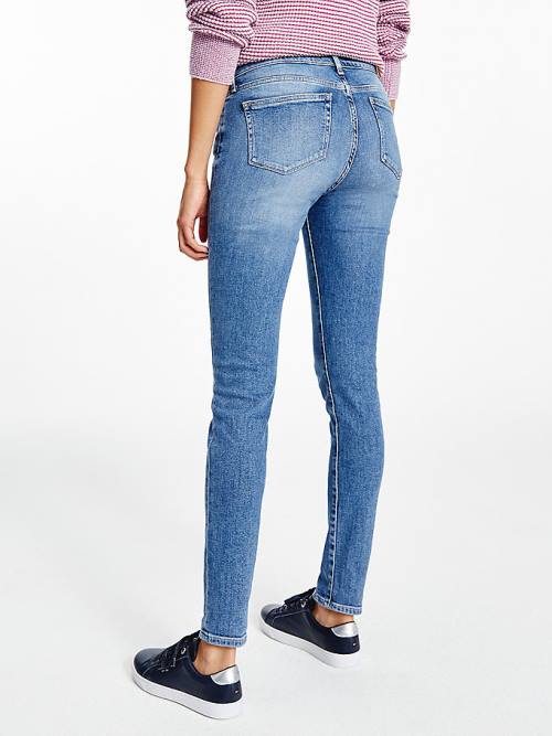 Tommy Hilfiger Venice Mid Rise Slim Faded Ženske Kavbojke Denim | TH405WCY