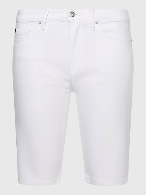 Tommy Hilfiger Venice Slim White Denim Ženske Kratke Hlače Bela | TH312FBE