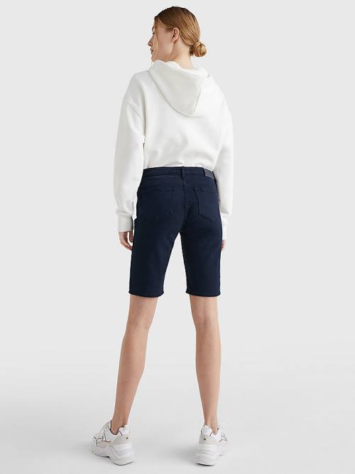 Tommy Hilfiger Venice Slim White Denim Ženske Kratke Hlače Modra | TH596HTR