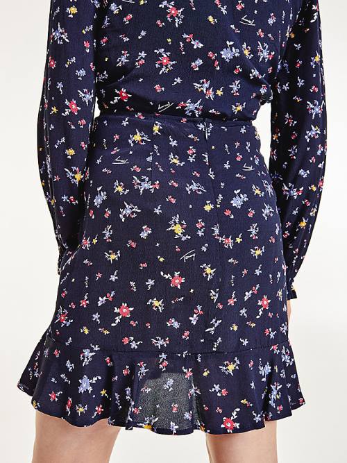 Tommy Hilfiger Viscose Floral Print Mini Ženske Krilo Črna | TH035IYX