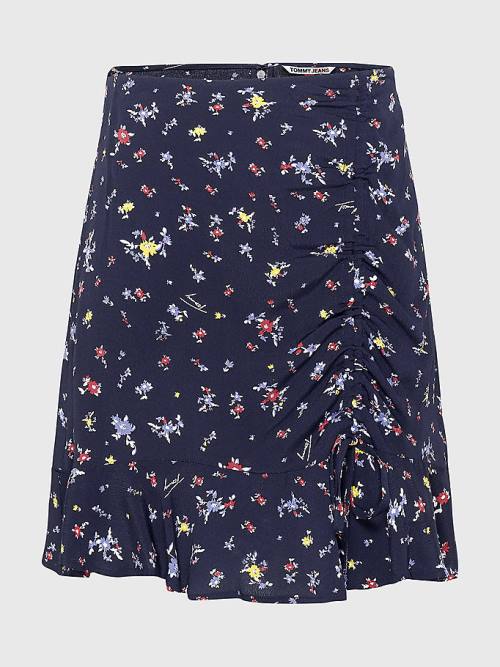 Tommy Hilfiger Viscose Floral Print Mini Ženske Krilo Črna | TH035IYX