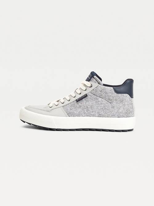 Tommy Hilfiger Vulcanised Felt High-Top Moški Superge Siva | TH645XYD