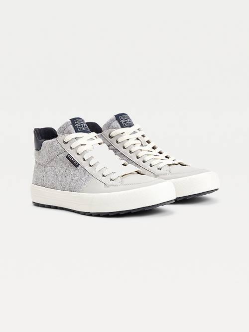 Tommy Hilfiger Vulcanised Felt High-Top Moški Superge Siva | TH645XYD