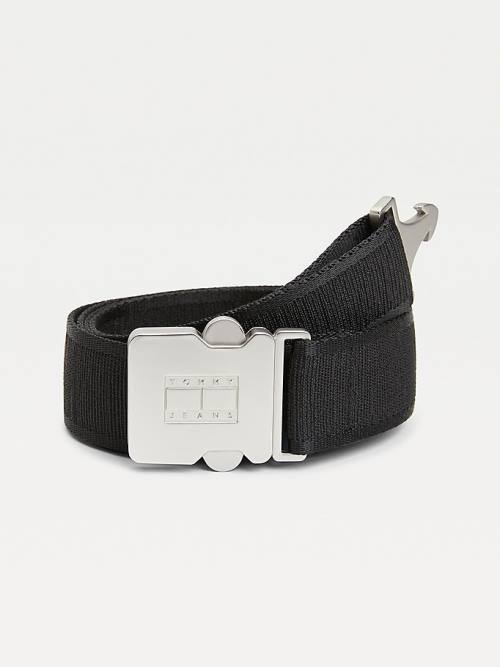 Tommy Hilfiger Webbing Utility Buckle Moški Pas Za Hlače Črna | TH641HUY