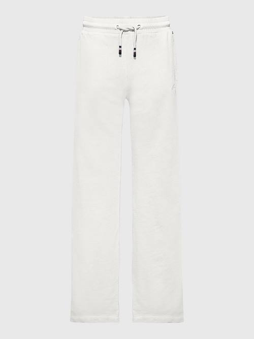 Tommy Hilfiger Wide Leg Signature Logo Sweatpants Dekleta Hlače Bela | TH326CRL