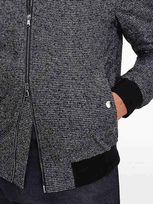 Tommy Hilfiger Wool Silk Blend Suit Bomber Moški Jakne Siva | TH962TUJ