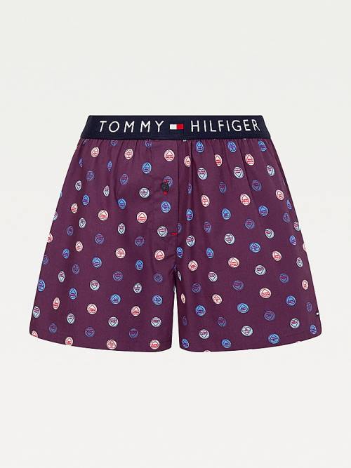 Tommy Hilfiger Woven Print Shorts Ženske Pižama Vijolična | TH482NLZ