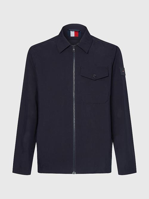 Tommy Hilfiger Zip-Thru Shirt Moški Jakne Modra | TH438REG