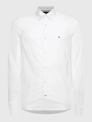 Tommy Hilfiger 1985 Essential Polygiene Slim Fit Moški Srajce Bela | TH617IQH