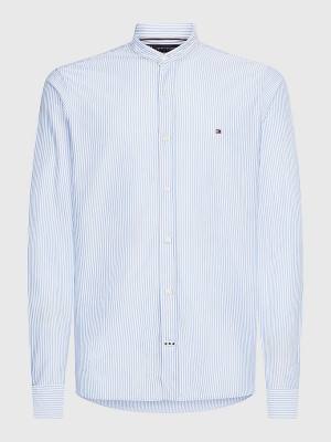 Tommy Hilfiger 1985 Essential Stripe Slim Fit Moški Srajce Modra | TH281AWF