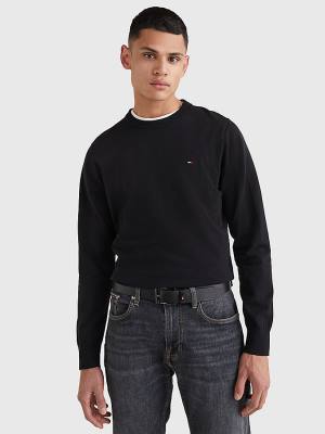 Tommy Hilfiger 1985 Essential TH Flex Sweatshirt Moški Puloverji Črna | TH193OFL