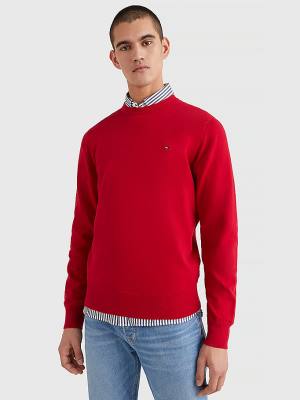 Tommy Hilfiger 1985 Essential TH Flex Sweatshirt Moški Puloverji Rdeča | TH196HTZ