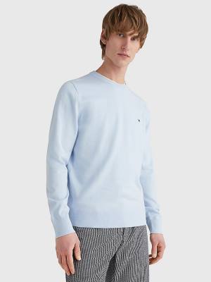 Tommy Hilfiger 1985 Essential TH Flex Sweatshirt Moški Puloverji Modra | TH395HJA