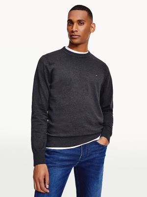 Tommy Hilfiger 1985 Essential TH Flex Sweatshirt Moški Puloverji Siva | TH613OUH