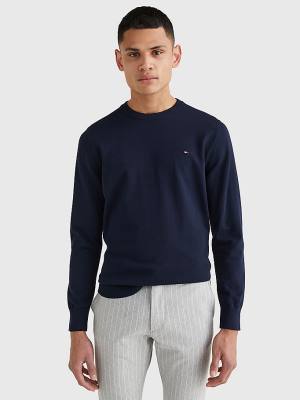 Tommy Hilfiger 1985 Essential TH Flex Sweatshirt Moški Puloverji Modra | TH804SKQ