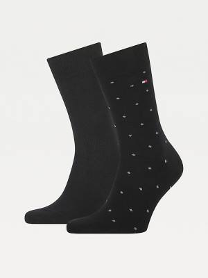 Tommy Hilfiger 2-Pack Dot Moški Nogavice Črna | TH492QNL