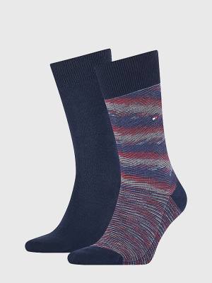 Tommy Hilfiger 2-Pack Space Dye Yarn Moški Nogavice Modra | TH431LDF